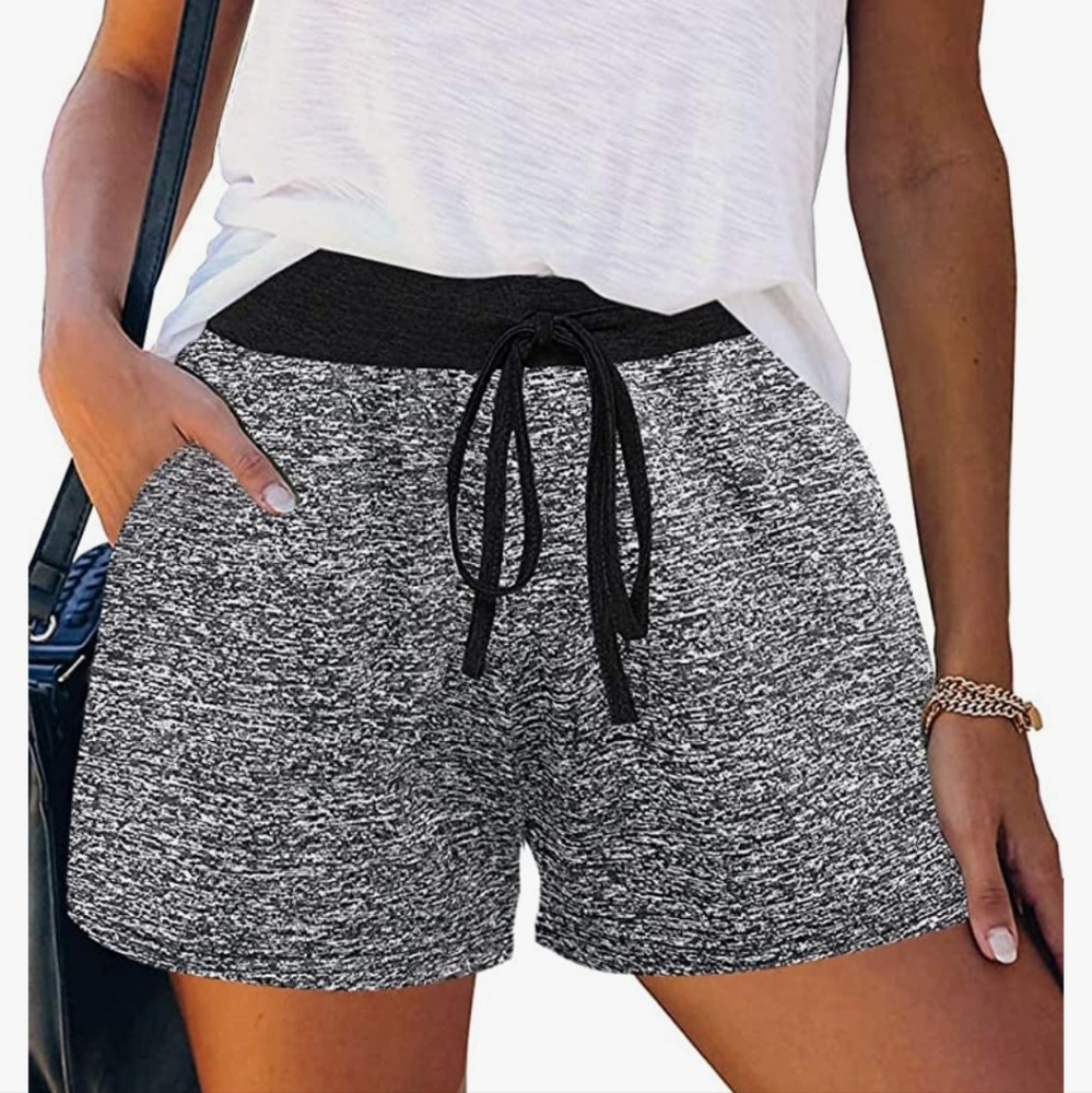 MEROKEETY Womens Workout Yoga Elastic Waist Shorts